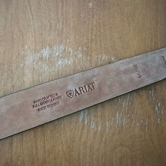 Ariat Women’s Suede Dusty Blue Green Leather Heavily Beaded Chartreuse Stone Bel - Picture 8 of 9